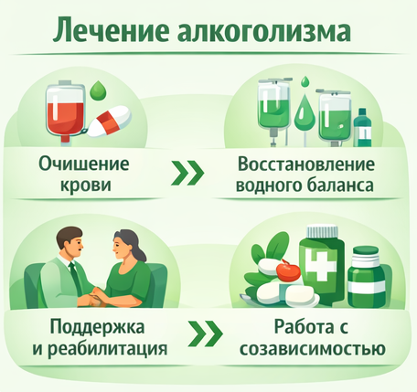 лечение алкоголизма в Видном этапы